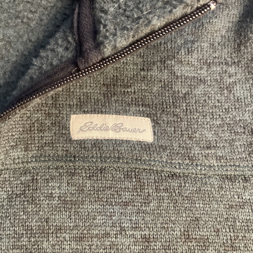 Eddie Bauer Men's Large 1/4 Zip Sweater Fleece Pullover Heather Sycamore Large - Picture 2 of 9